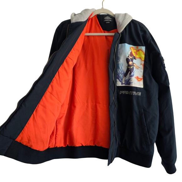 Primitive Skateboards Blue My Hero Academia Shoto Todoroki Bomber Jacket Large - Picture 3 of 4